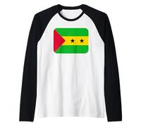 Bandera Santo Tomé y Príncipe Camiseta Manga Raglan