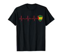 Bandera Sao Tome Y Principe Heartbeat EKG Patriotic National Camiseta