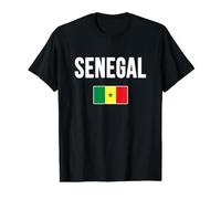 Bandera Senegalesa Senegal Camiseta gráfica económica, Hombre, Negro, L