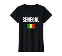 Bandera Senegalesa Senegal Camiseta gráfica económica, Mujer, Negro, XL
