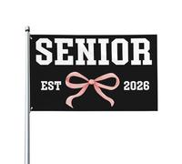 Bandera Senior 2026 3x5 Clase de 2026 Decoración de pared para fiesta de graduación en interiores y exteriores Pancarta para jardín Decoración del hogar z0y25