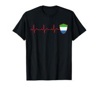 Bandera Sierra Leona Heartbeat EKG Patriotic National Camiseta