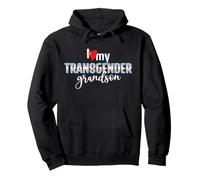Bandera Trans LGBTQIA I Love My Transgender Grandson Queer Sudadera con Capucha