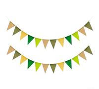 Bandera triangular decorativa con tela de poliéster y cuerda de cáñamo para colgar, adecuada para bodas, cumpleaños y otras celebraciones, múltiples opciones de tira (B)