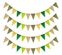 Bandera triangular hecha de tela de poliéster con cuerda de cáñamo para colgar, diseñada para bodas y fiestas de cumpleaños, múltiples opciones de tira proporcionan opciones de decoración flexibles (D