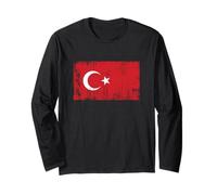 Bandera Turca Vintage Fan Turquía Bandera Retro Türkiye Manga Larga