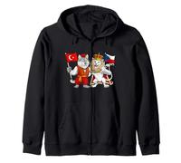 Bandera Turquía República Checa Raíces Turco-Checas Herencia Sudadera con Capucha