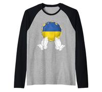Bandera ucraniana del mundo es Ucrania Camiseta Manga Raglan