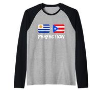 Bandera uruguaya más puertorriqueña del Patrimonio de la perfección Camiseta Manga Raglan