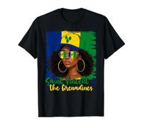 Bandera Vicenciana Niña San Vicente y Las Granadinas Mujer Camiseta gráfica económica, Hombre, Negro, L