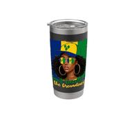Bandera Vicenciana Niña San Vicente y las Granadinas Mujer Vaso térmico de acero inoxidable de doble pared
