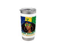 Bandera Vicenciana Niña San Vicente y las Granadinas Mujer Vaso térmico de acero inoxidable de doble pared