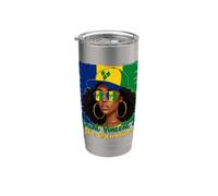 Bandera Vicenciana Niña San Vicente y las Granadinas Mujer Vaso térmico de acero inoxidable de doble pared