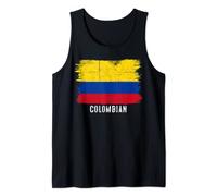 Bandera Vintage Colombia | Colombian & Proud of my Roots Camiseta sin Mangas