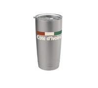 Bandera Vintage Costa de Marfil Costa de Marfil Naranja Marfil Vaso térmico de acero inoxidable de doble pared