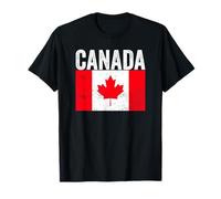 Bandera vintage de Canadá con diseño patriótico de hoja de arce envejecida Camiseta