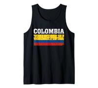 Bandera Vintage de Colombia Envejecida Camiseta sin Mangas