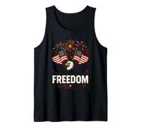 Bandera vintage de Estados Unidos 4 de julio Freedom Eagle Fireworks 1776 Camiseta sin Mangas