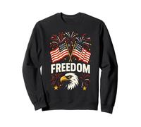 Bandera vintage de Estados Unidos 4 de julio Freedom Eagle Fireworks 1776 Sudadera
