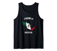 Bandera Vintage de México de Puebla México Envejecido Camiseta sin Mangas