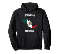 Bandera Vintage de México de Puebla México Envejecido Sudadera con Capucha