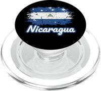 Bandera Vintage de Nicaragua con Salpicaduras Grunge envejecidas PopSockets PopGrip para MagSafe