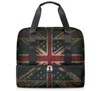 Banderas americanas británicas, bolsa deportiva para mujeres, hombres, niños y niñas, 21 litros, bolsa de viaje separada para viajes, gimnasio, yoga, color, Big, Organizador de bolsas