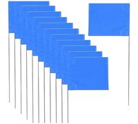 Banderas azules rojas de la marca de 100 PCS con la señal de los postes del | 100 banderas de marcado rojo azul banderas de señal de PVC para topografía de pistas de carreras de límites al aire libre