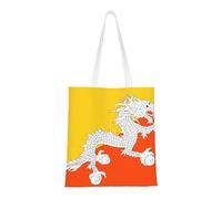 Banderas con diseño de bandera del Reino de Bután. Lona ligera, asas dobles, elegante bolsa de mano para mujer, perfecta para ir de compras, trabajar y llevar todos los días.