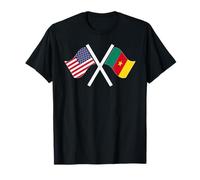 Banderas Cruzadas de Estados Unidos y Camerún con raíces Dobles Camiseta
