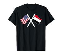 Banderas Cruzadas de Estados Unidos y Yemen con raíces Dobles Camiseta