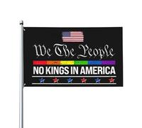 Banderas de 3x5 pies, Bandera "No Kings In America" (Sin reyes en América), Bandera de jardín, Bandera de patio, Pancarta, Tapiz, Bandera para exteriores con 2 ojales (sin mástil).