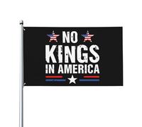 Banderas de 3x5 pies, Bandera "No Kings In America" (Sin reyes en América), Bandera de jardín, Bandera de patio, Pancarta, Tapiz, Bandera para exteriores con 2 ojales (sin mástil).