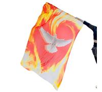 Banderas de adoración, pancarta de fuego de danza de alabanza con varillas escalables, pancarta cuadrada para niñas cristianas principiantes, eventos, conciertos al aire libre, práctica, oración