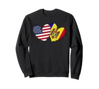 Banderas de corazón de Moldavia de Estados Unidos, Bandera Doble de Moldavia Sudadera