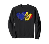 Banderas de corazón de Moldavia de la UE Bandera Doble de Moldavia Sudadera