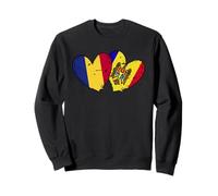 Banderas de corazón de Rumania Moldavia Bandera Doble de Moldavia Sudadera