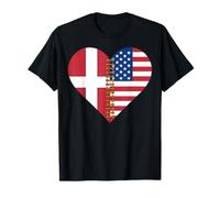 Banderas de Dinamarca y América Soporte danés USA con Groenlandia Camiseta