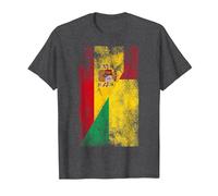 Banderas de España Guinea-Bissau - Español Bissau-Guinea Camiseta, Hombre, Jaspeado Oscuro, L