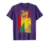 Banderas de España Guinea-Bissau - Español Bissau-Guinea Camiseta, Hombre, Morado, XXL