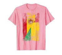 Banderas de España Guinea-Bissau - Español Bissau-Guinea Camiseta, Hombre, Rosado, XL