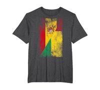 Banderas de España Guinea-Bissau - Español Bissau-Guinea Camiseta, Hombre Tallas Grandes, Jaspeado Oscuro, 2X Alto