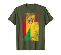 Banderas de España Guinea-Bissau - Español Bissau-Guinea Camiseta, Hombre, Verde Oliva, M