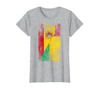 Banderas de España Guinea-Bissau - Español Bissau-Guinea Camiseta, Mujer, Gris Jaspeado, S