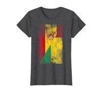 Banderas de España Guinea-Bissau - Español Bissau-Guinea Camiseta, Mujer, Jaspeado Oscuro, S