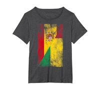 Banderas de España Guinea-Bissau - Español Bissau-Guinea Camiseta, Mujer Tallas Grandes, Jaspeado Oscuro, 3XL Grande