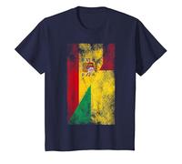 Banderas de España Guinea-Bissau - Español Bissau-Guinea Camiseta, Niños, Azul Marino, 4 años