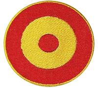 Banderas de ESPAÑA PARCHE BORDADO AUTOADHESIVO, parches termoadhesivos para todo tipo de prendas y artículos textiles, fácil de planchar y colocar, fabricado en España (1, Termoadhesivo, Circular)