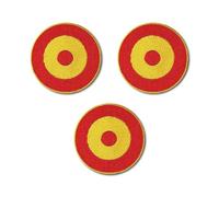 Banderas de ESPAÑA PARCHE BORDADO AUTOADHESIVO, parches termoadhesivos para todo tipo de prendas y artículos textiles, fácil de planchar y colocar, fabricado en España (3, Termoadhesivo, Circular)