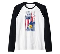 Banderas de Estados Unidos Turks & Caicos - Estados Unidos de América, T & C Islander Camiseta Manga Raglan